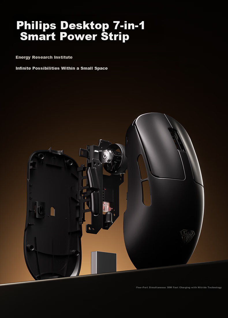 AULA SC680mini Tri-Mode Wireless Mouse 45g Lightweight Gaming Office 2.4G Wireless/Bluetooth/Wired Five-Level DPI Adjustable Ergonomic Black 5