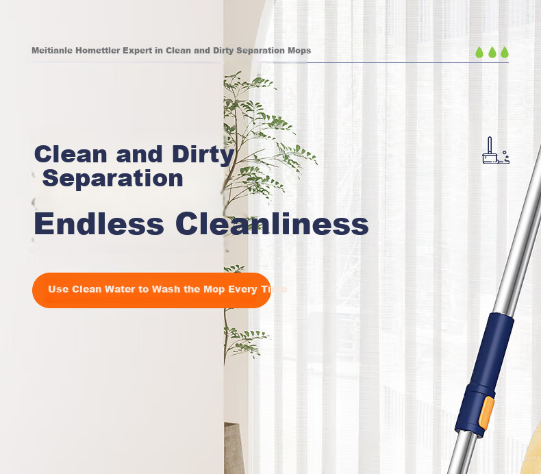 HoMettler Clean and Dirty Separation Spin Mop with 2 Mop Heads, Hands-Free Flat Mop with Bucket Set for Home Use 2026 1