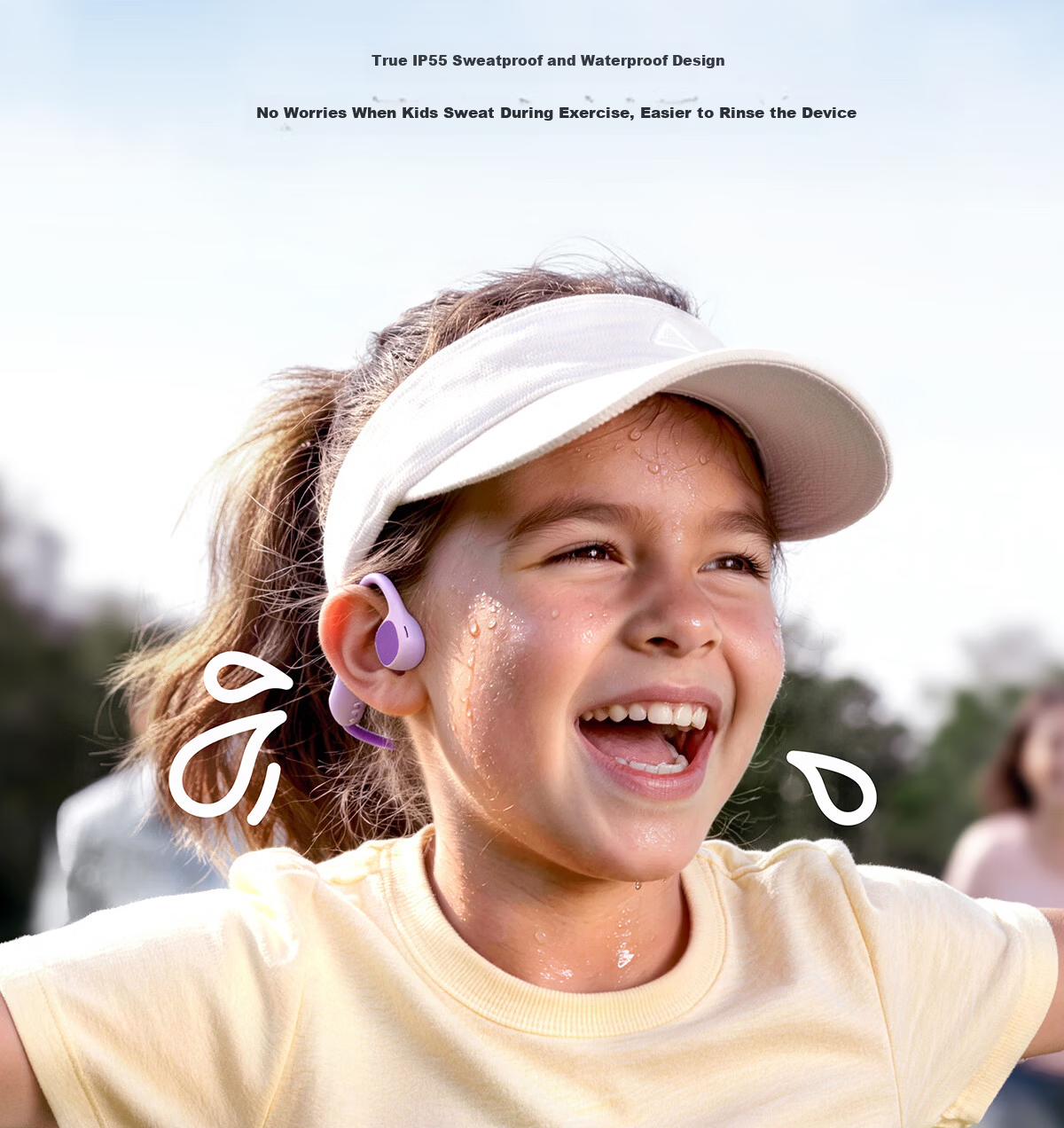 Langston AirKids Bone Conduction Bluetooth Earphones for Kids and Adults, Sports Running Earbuds, Non-In-Ear, Hearing Protection, Student Online Class, Compatible with Apple, Green Elf 11