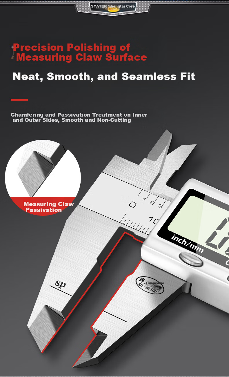 SYNTEK Digital Vernier Caliper Electronic High-Precision Industrial Grade Inner Diameter Oil Gauge Caliper 150mm 4
