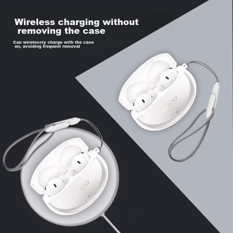 Beiyipin Protective Case for OPPO Enco Free4 Wireless Bluetooth Earphones, Full Coverage Shockproof Ultra-Thin Transparent High-Transparency Crystal Clear Charging Case Cover 4