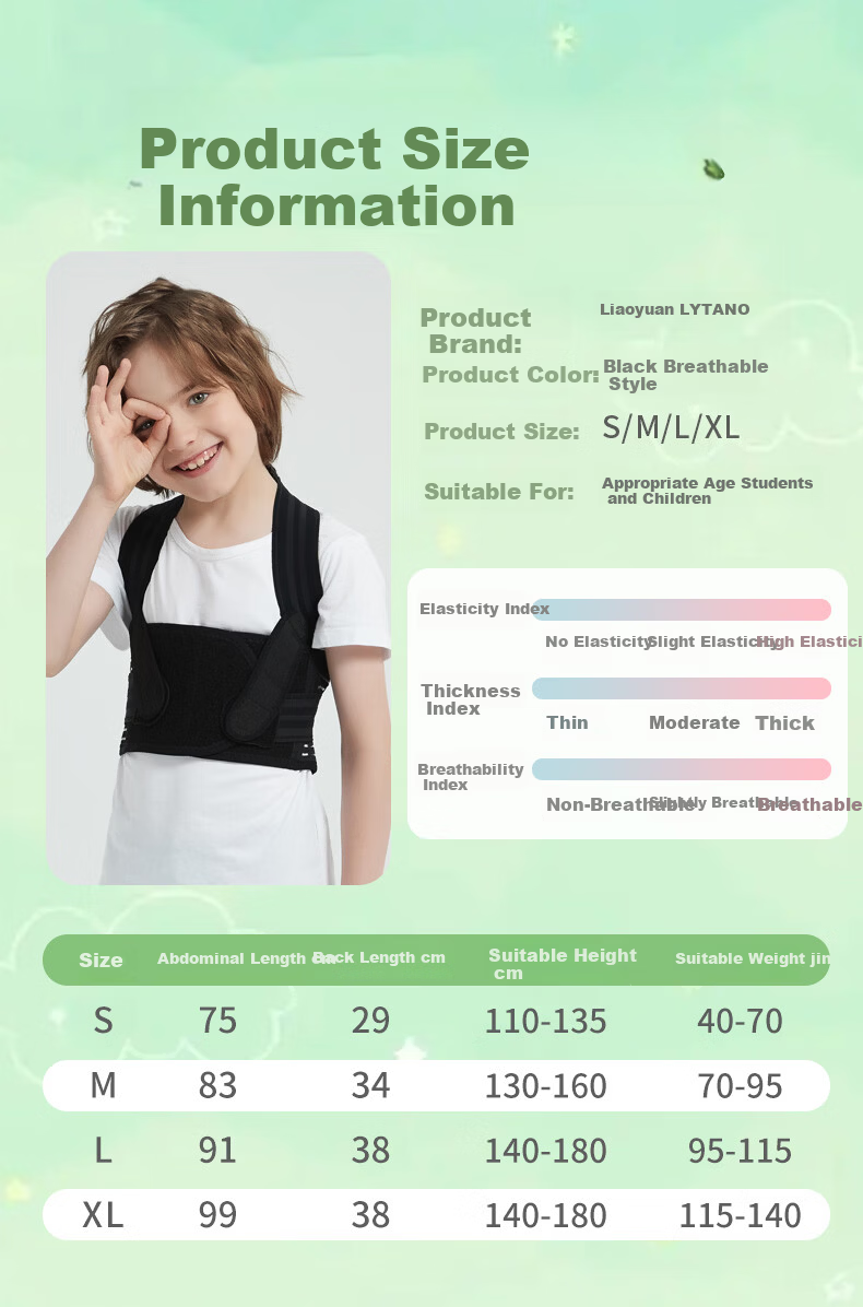Liaoyuan Hunchback Corrector Posture Belt Waist and Spine Support Children's Student Unisex Shoulder Opening Back Straightening Sitting Posture Corrector 17