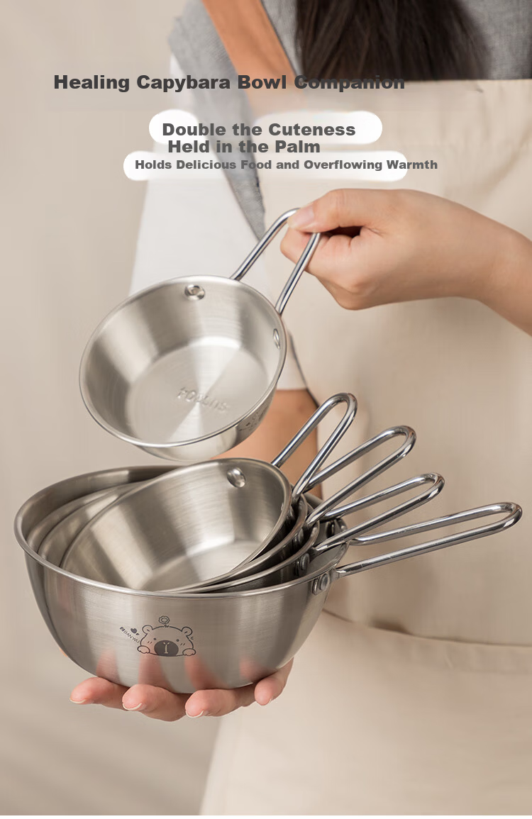 Banwu Life 304 Stainless Steel Sherpa Bowl Outdoor Camping Small Bowl Rice Wine Bowl Cooking Bowl Korean Style Seasoning Bowl Portable Bowl 5