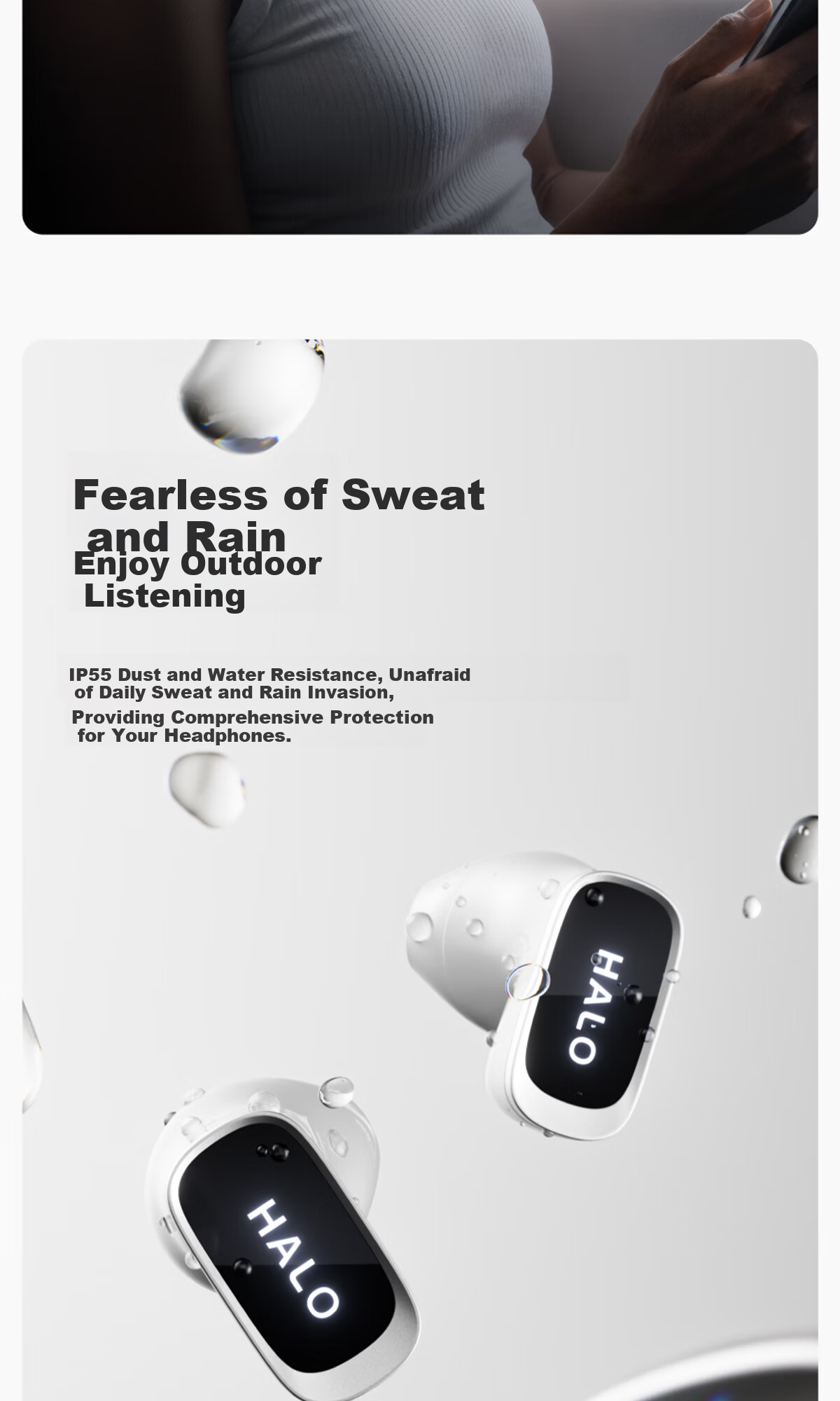 EDIFIER Halo Buds Abyss Cyber Trend Semi-In-Ear Bluetooth Earphones RGB Lighting Long Battery Life Low Latency Compatible with Apple Huawei Xiaomi Dawn White 9