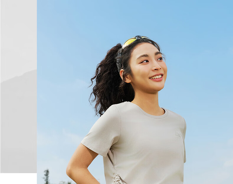 Peak Quick-Dry Short Sleeve Women's Summer Loose Breathable Sun Protection Waist-Cinching Casual T-Shirt Outdoor Sports Running Shirt DF662142 26