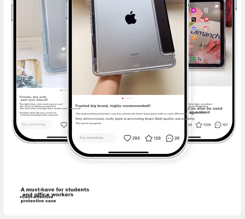Shanmo IPad Pro 2025/24 Case, 11-Inch IPad Pro Protective Cover with Pencil Holder, Transparent Acrylic Gray Shockproof Slim Anti-Bend Case 3