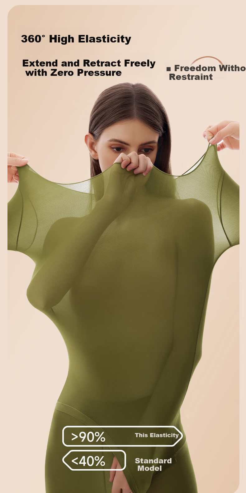 Lixingji Hyaluronic Acid Foundation Liquid Mask Thermal Underwear Set for Women Ultra-thin Invisible Skin Base Moisturizing Clothing 18