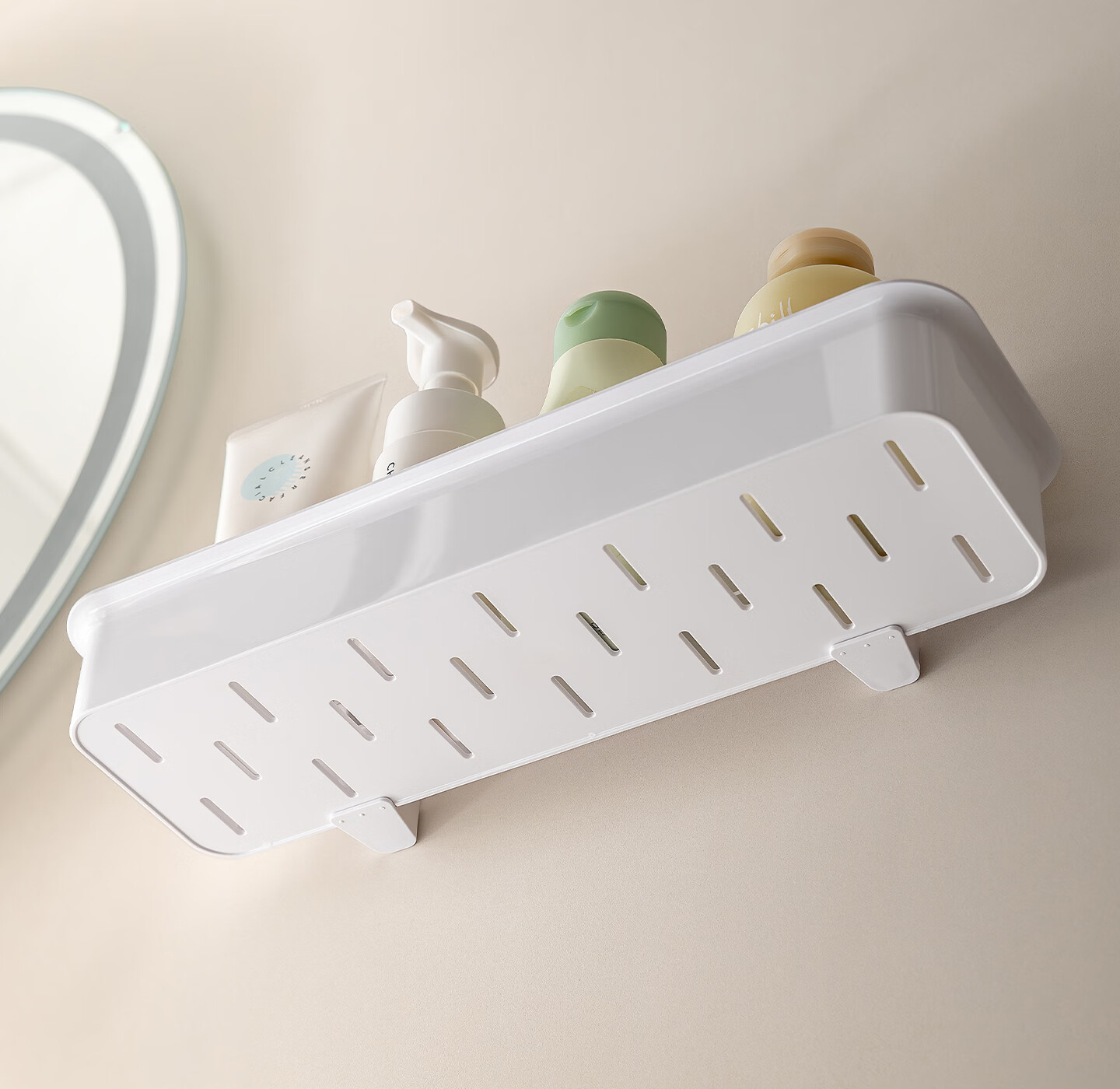 Lazy Corner Suction Cup Storage Rack Wall-Mounted Bathroom Sink Square No-Drill Shower Organizer 13