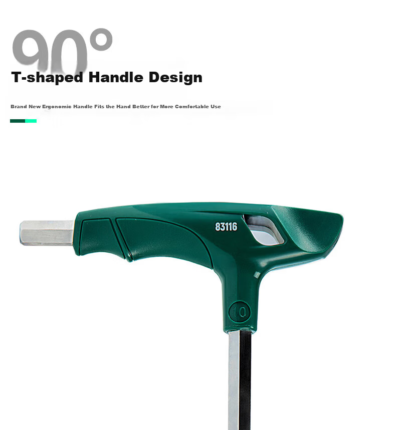 SATA 9-Piece T-Handle Ball-End Hex Key Wrench Set 09117 4