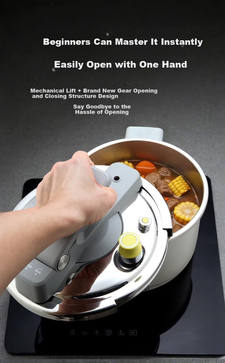 JD Jingzao High Pressure Cooker Pressure Pot Food Grade 316 Stainless Steel Multi-Safety Explosion-Proof 6L Large Capacity Stove Compatible 22cm 4