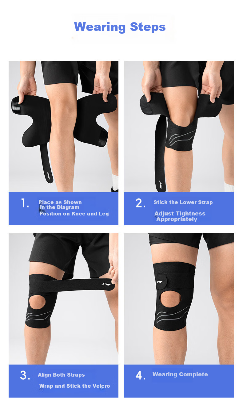 LI-NING Summer Knee Brace for Meniscus Injury, Sports Joint Support, Synovitis, Ligament Protection, Hiking, Basketball, Badminton, Running 19