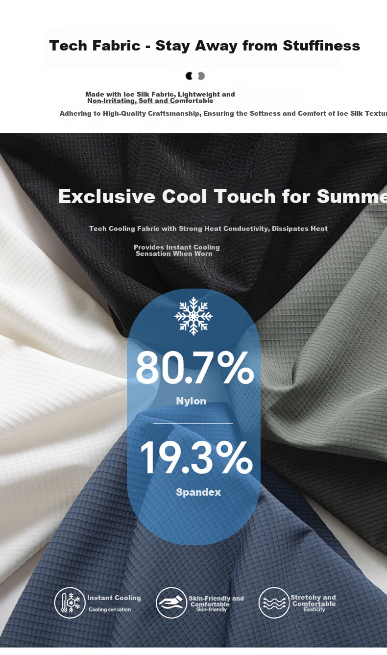 JEEP SPIRIT Men's Summer Ice Silk Quick-Dry Short Sleeve T-Shirt Running Sports Breathable Half Sleeve Top White M 4