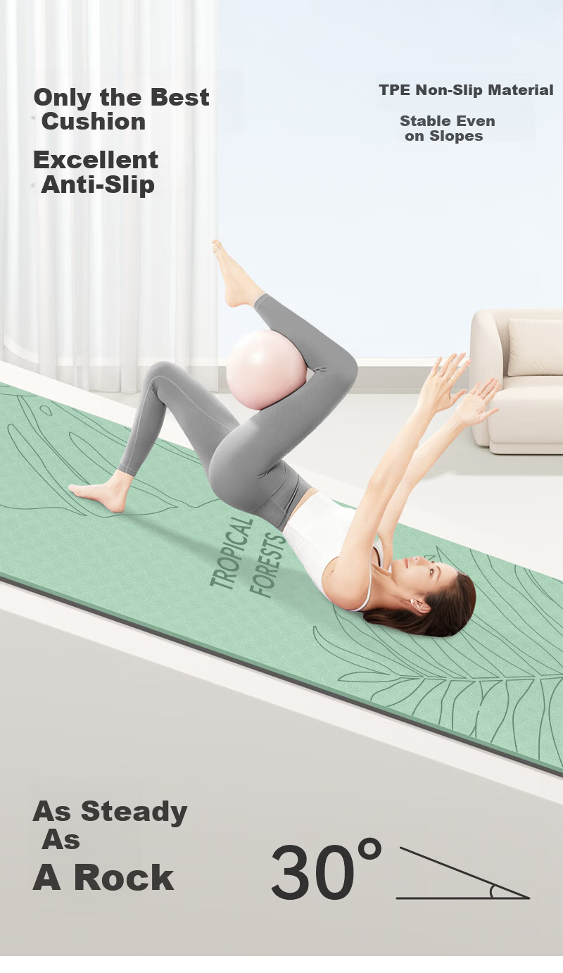 Gumifan Yoga Mat Thickened Women's Fitness Mat Home Odorless Non-Slip Shockproof Silent Thickened Exercise Mat 185*80cm 9