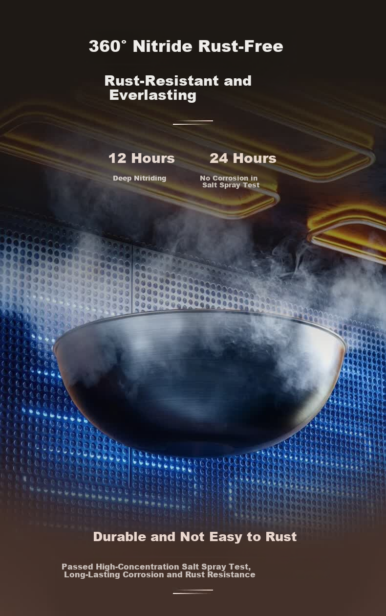 ASD Magic Titanium Iron Non-Stick Wok 32cm Compatible with Induction Cooker 9