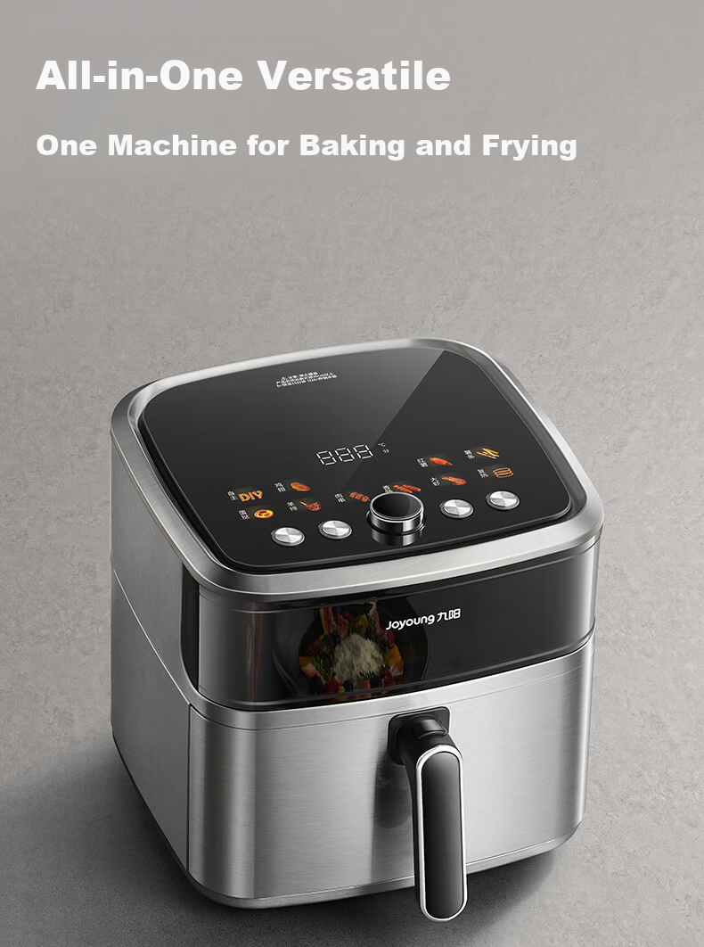 Joyoung Dual Heat Source Air Fryer 7.8L Large Capacity Visible Window Stainless Steel Steam Oven KL80-V587Y 18