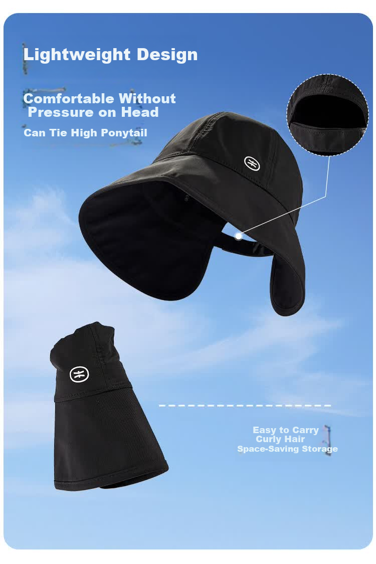 Zhenxiang Women's Summer Bucket Hat Versatile Sun Protection UV Shield Face Covering Small Black B956 6