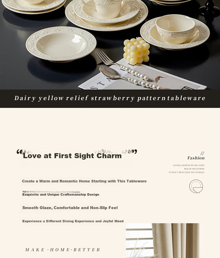 Yomerto Ceramic Dinnerware Set with Underglaze Color Bowls and Plates, High-Quality Home Tableware for Weddings and Housewarming 2