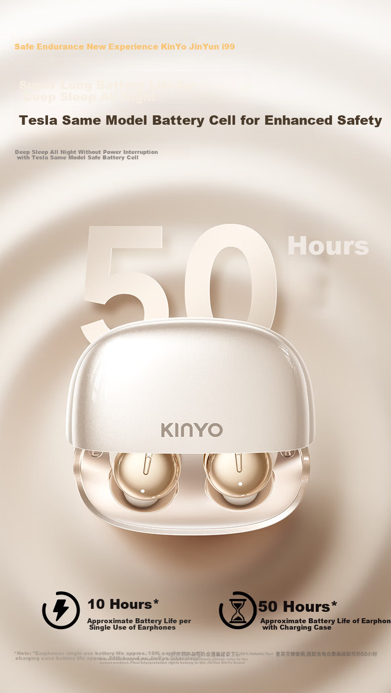 KINYO 2026 New Sleep Bluetooth Earbuds Noise Cancelling Wireless In-Ear Sleep Headphones Active Noise Reduction Side Sleep Comfortable ASMR Sound Isolation 20