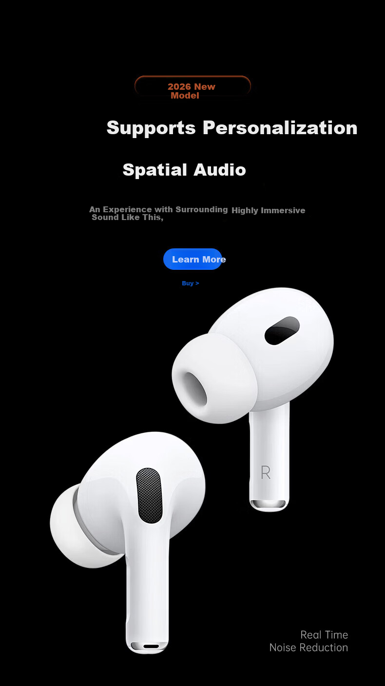 AKONIA Top Edition New Model Noise Cancelling Pro2 Wireless Bluetooth Earphones Compatible with Apple 2026 New In-Ear ANC Active Noise Cancelling Jinbang Huaqiangbei Earphones iPhone 17 2