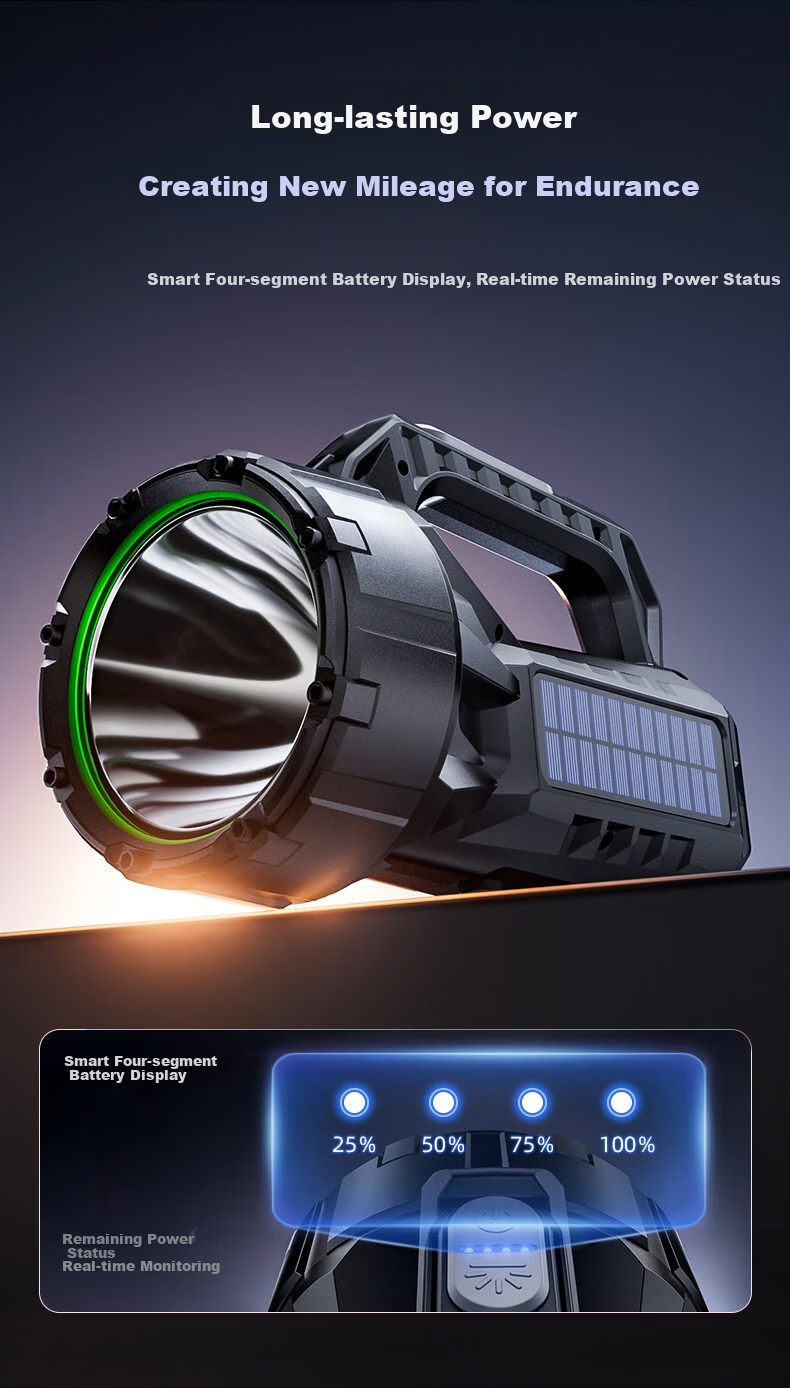 TCL High-Power Flashlight Long-Lasting 24-Hour Solar Emergency Light Rechargeable Patrol Spotlight Mining Lamp 11