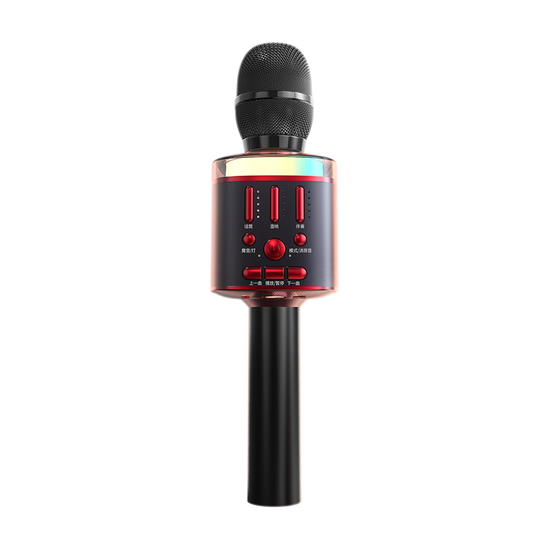 SANSUI F10 Microphone Speaker Combo Children's Karaoke Home KTV Bluetooth Speaker Wireless Singing Karaoke Machine Black Red