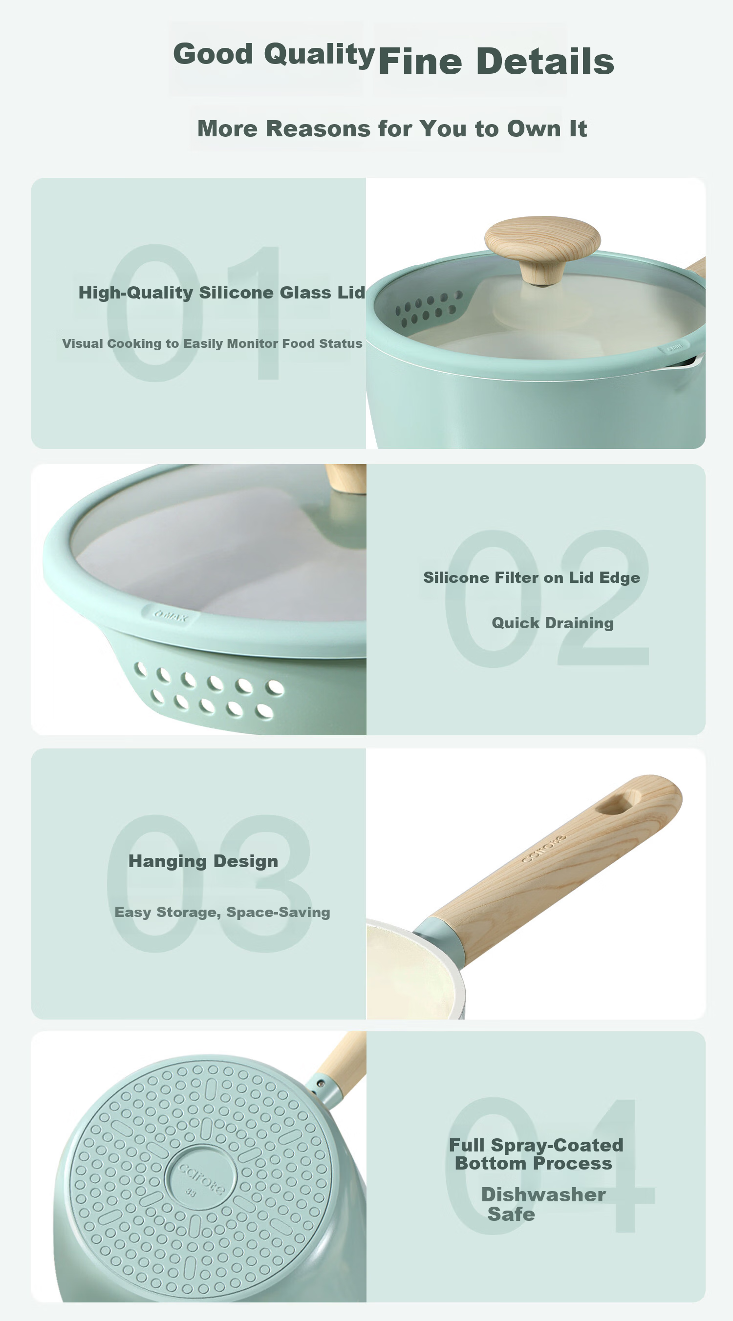 Carrot Non-Stick Milk Pot Baby Food Pot 0 Fluoride Non-Stick Milk Pan Instant Noodle Pot Gas and Induction Cooker Compatible 20cm 10