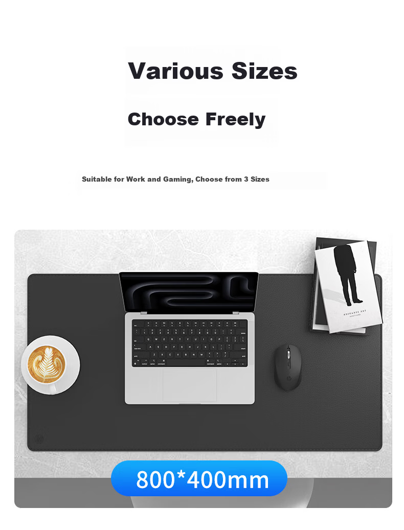 HP MP261 PU Leather Edge-Locked Gaming Office Computer Square Mouse Pad Thickened Non-Slip 45*40CM 9