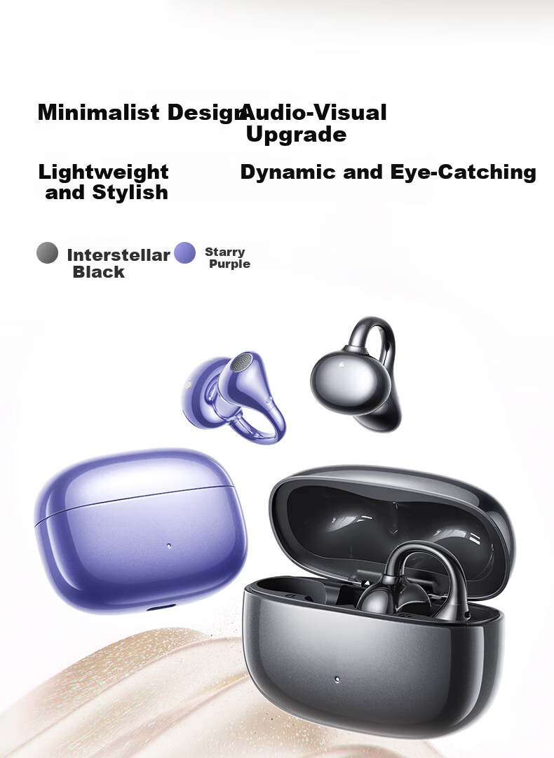 Nsve Nengzhi SE2 [2026 Latest Model | Harman Kardon Level] Bluetooth Clip-On Bone Conduction Open Wireless Non-In-Ear Sports Noise Cancelling Earphones for Apple 13