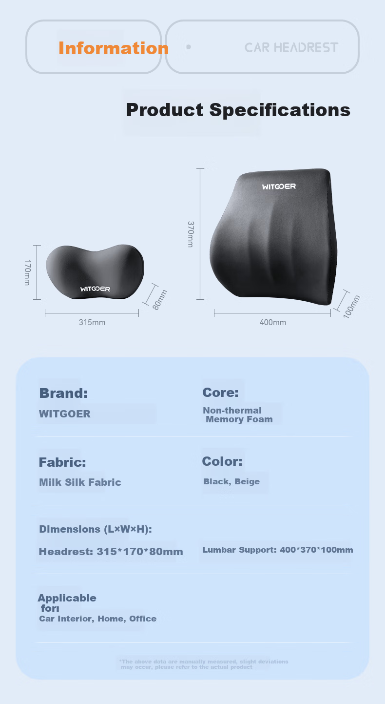 Zhiguozhe Car Headrest Neck Pillow Memory Foam Long-Distance Driving Seat Cushion Premium 14