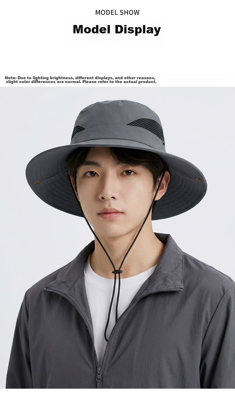 CARTELO Men's Sun Protection Hat UV Protection Fishing Bucket Hat Outdoor Summer Sunshade Cap 7