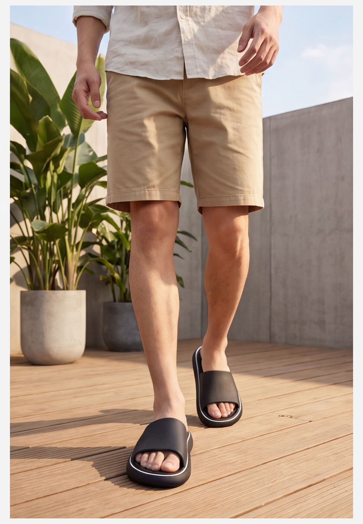 Aokang Men's Summer 2026 New Home Bathroom Non-Slip EVA Soft Sole Slippers Comfortable Outdoor Sandals 5