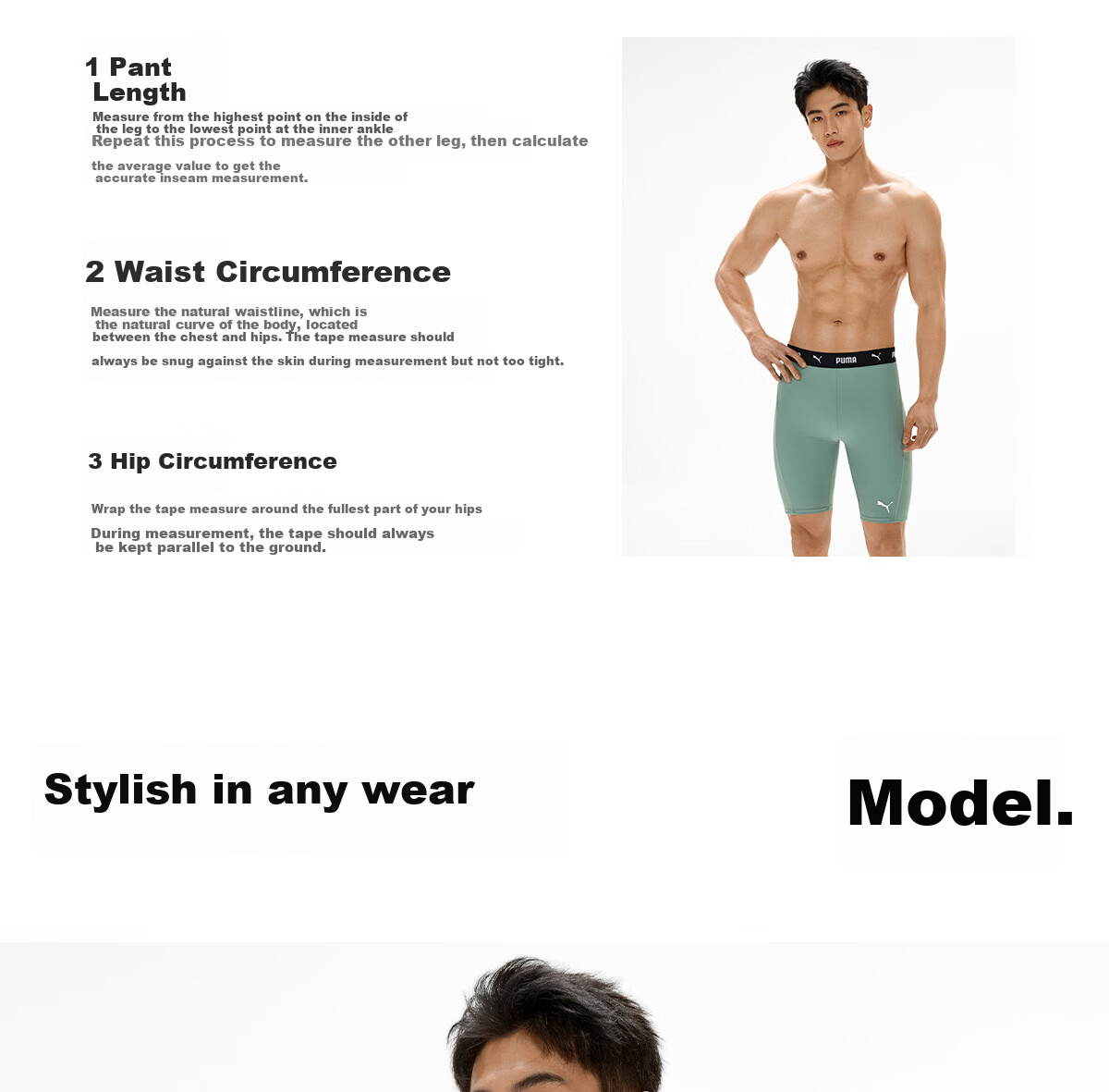 PUMA Men's Chlorine-Resistant Anti-Embarrassment Five-Point Swim Trunks Professional Racing Training Swimwear for Adults Spa and Swimming Pool 30