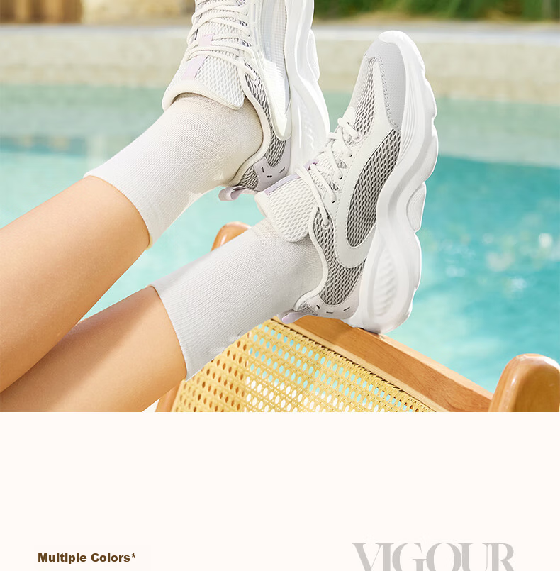 361° Women's Sports Shoes Mianyun Spring Summer Thick Sole Commuting Breathable Casual Retro Dad Shoes 682626703-1 1