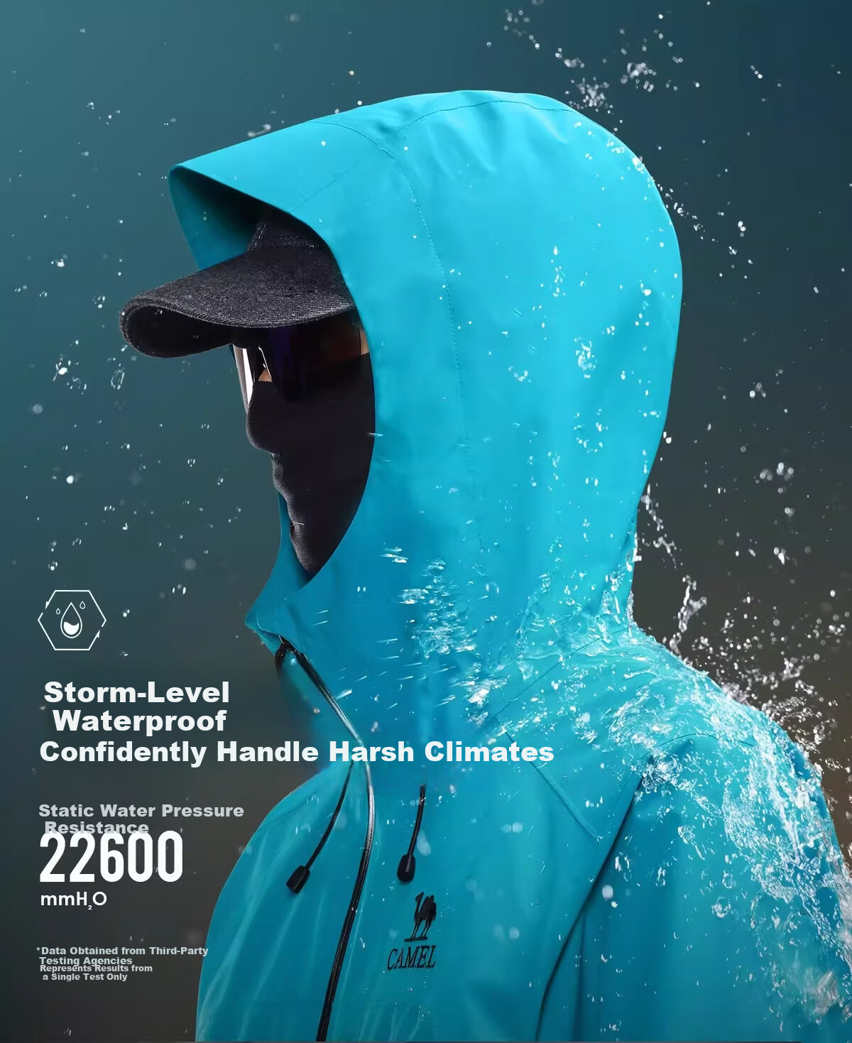 CAMEL Zhangjiajie Qixing Mountain Outdoor Challenge Edition Color Shell Waterproof Hard Shell Jacket for Men 8
