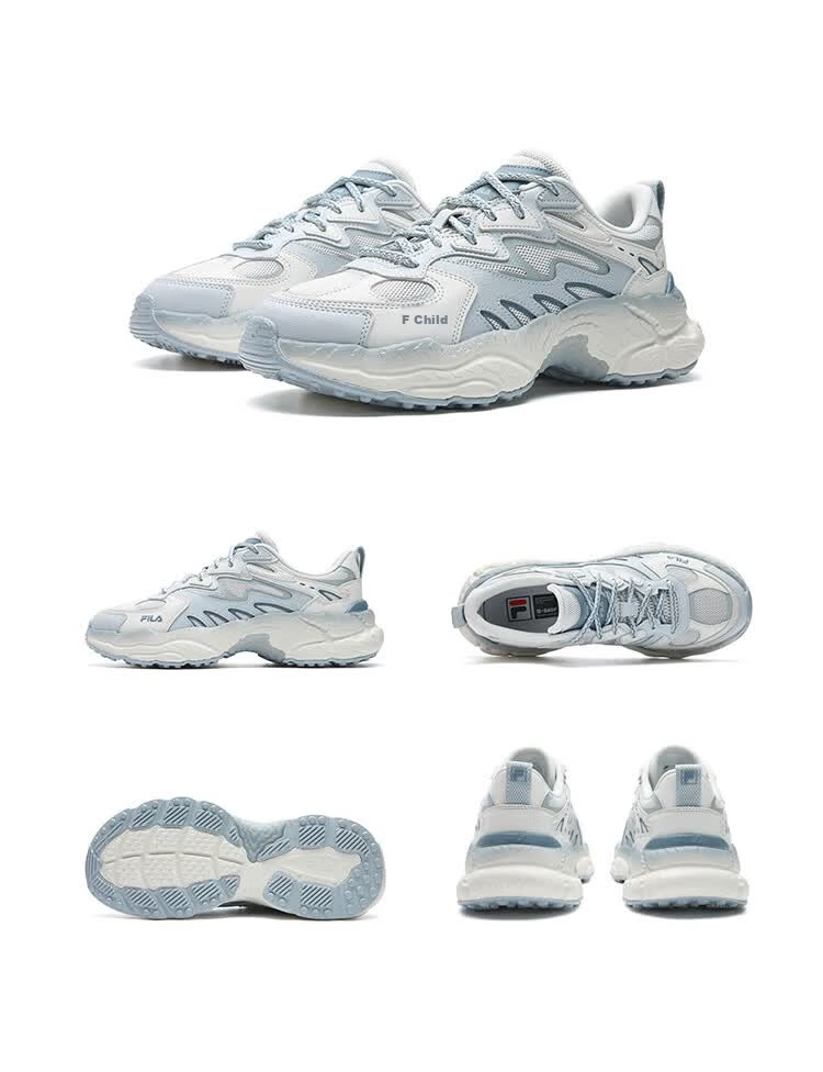 FILA Official Fern Leaf Men's Dad Sneakers 2026 Summer Breathable Casual Sports Shoes 45