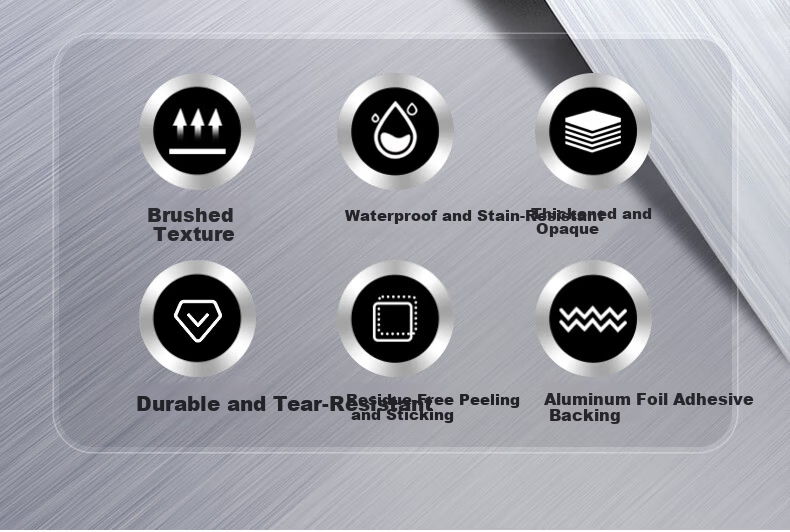 Cuttlefish Refrigerator Elevator Renovation Sticker Self-Adhesive Furniture Color Change Film Stove Protective Film Metal Brushed Silver 40*300cm 2