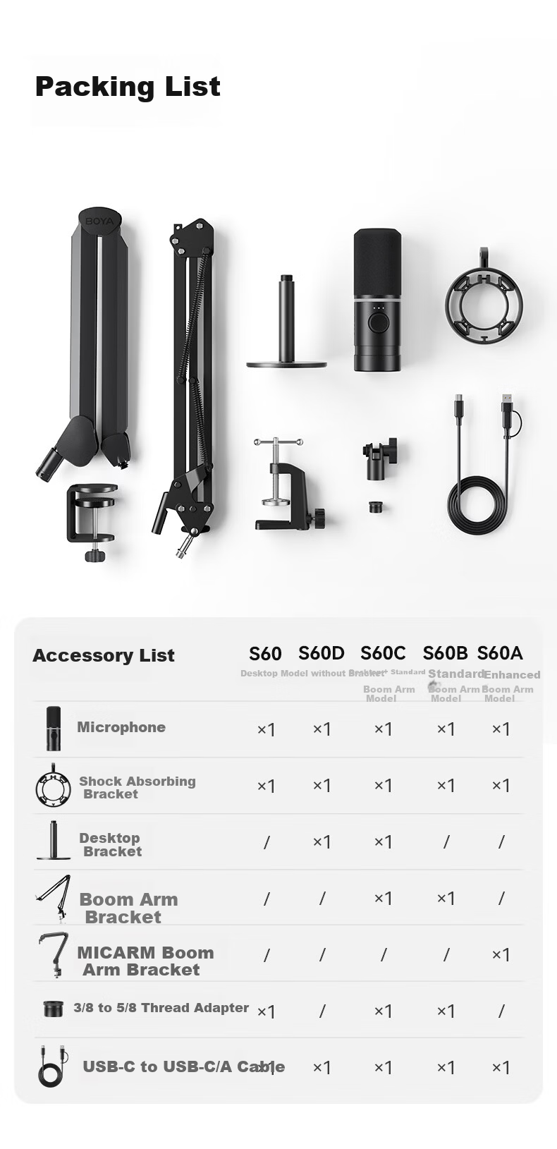 BOYA S60 Computer Microphone Desktop Mic Streaming Gaming Microphone KTV Dubbing Recording Noise-Cancelling Dynamic Microphone with Software Tuning 9