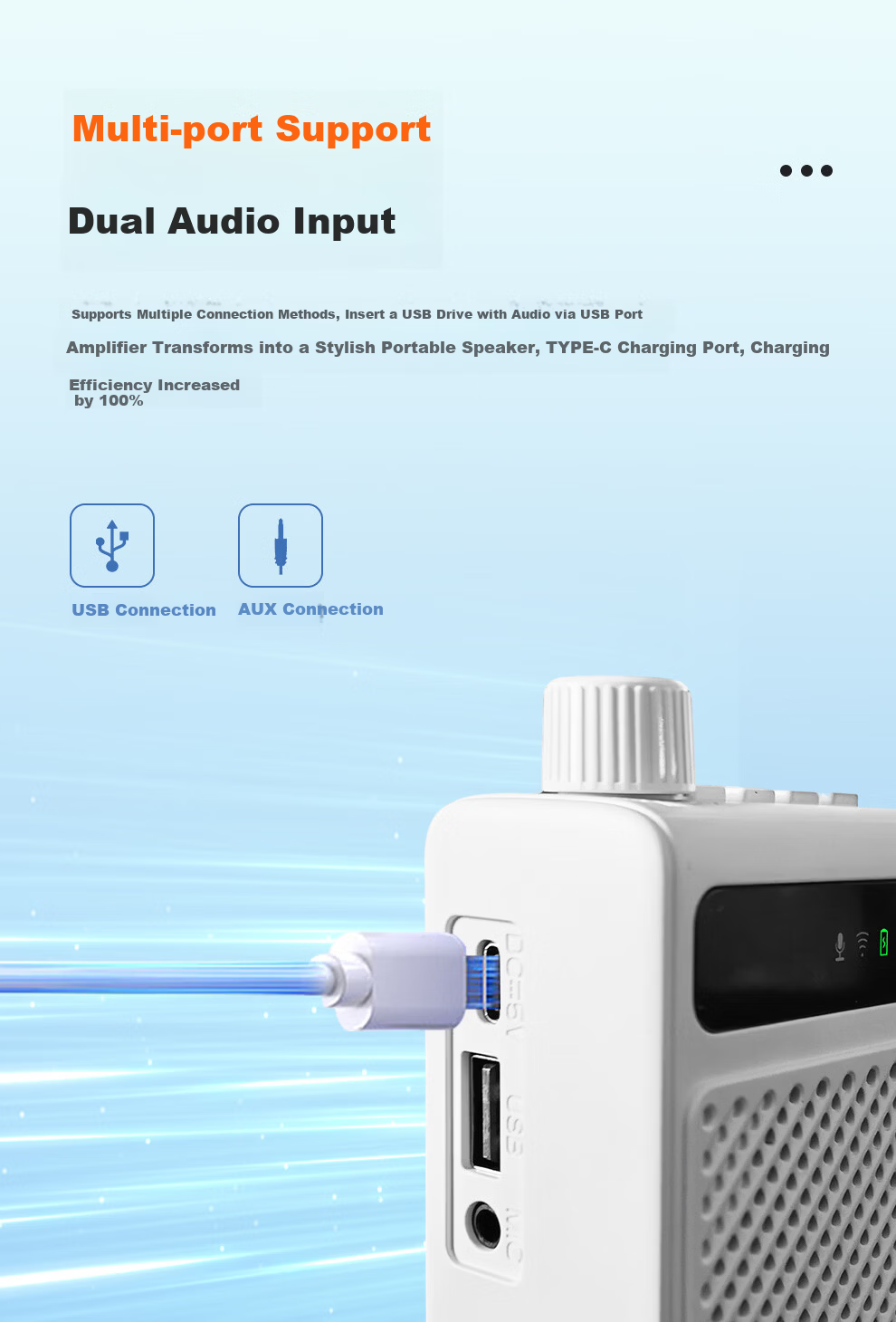 JiliMi Wireless Magnetic Clip-on Lavalier Microphone Mini Speaker Teacher Dedicated Bluetooth Speaker U Disk Anti-Howling Speaker Microphone Tour Guide Outdoor Waterproof K1 White 6