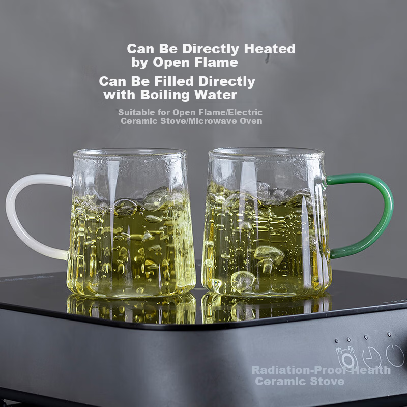 Banwu Life High Temperature Resistant Borosilicate Glass Cup Household Heat-Resistant Thickened Tea Drinking Glass Set of 6 Colors