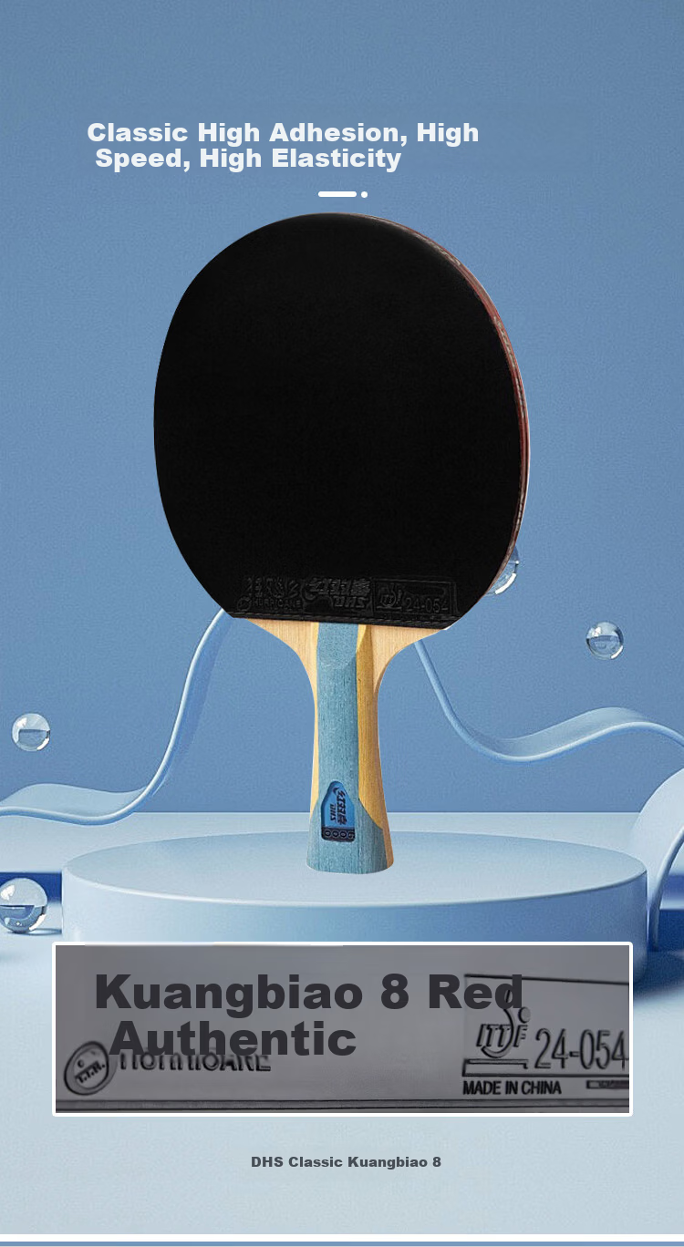 DHS Kuangbiao Six-Star Table Tennis Paddle, Penhold Grip, Reverse Rubber, Looping And Fast Attack Combined, F6000, Includes Racket Case 3