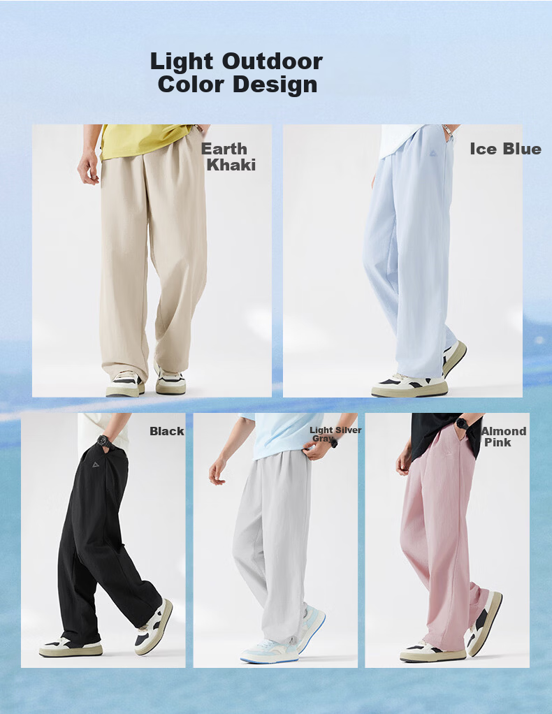 PEAK Summer Outdoor Men's Water-Repellent Sports Yamamoto Breathable Sun-Protective Outdoor Curved Pants Women's DF362090 17