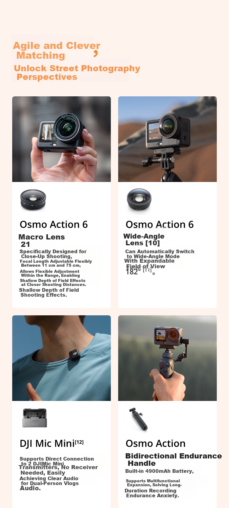 DJI Osmo Action 6 Street Photography Kit Gift Box All-in-One Flagship Sports Camera Variable Aperture Vlog Travel Outdoor Photography Motorcycle Mountain 12