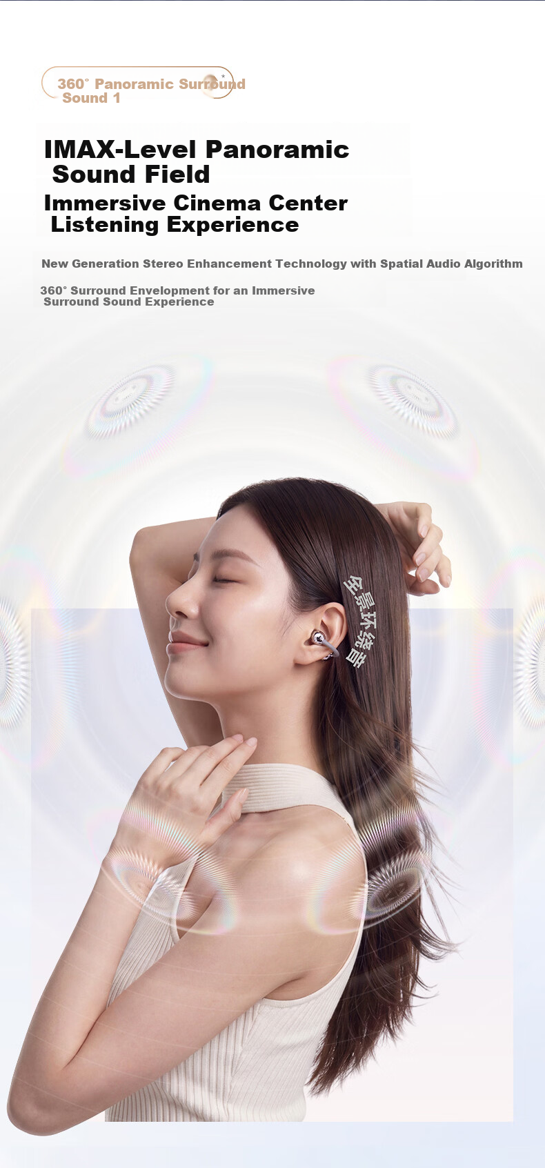 1MORE S20Ultra Bluetooth Ear Clip Bone Conduction Concept Open-Ear Noise Cancelling Headphones Pearl White 12