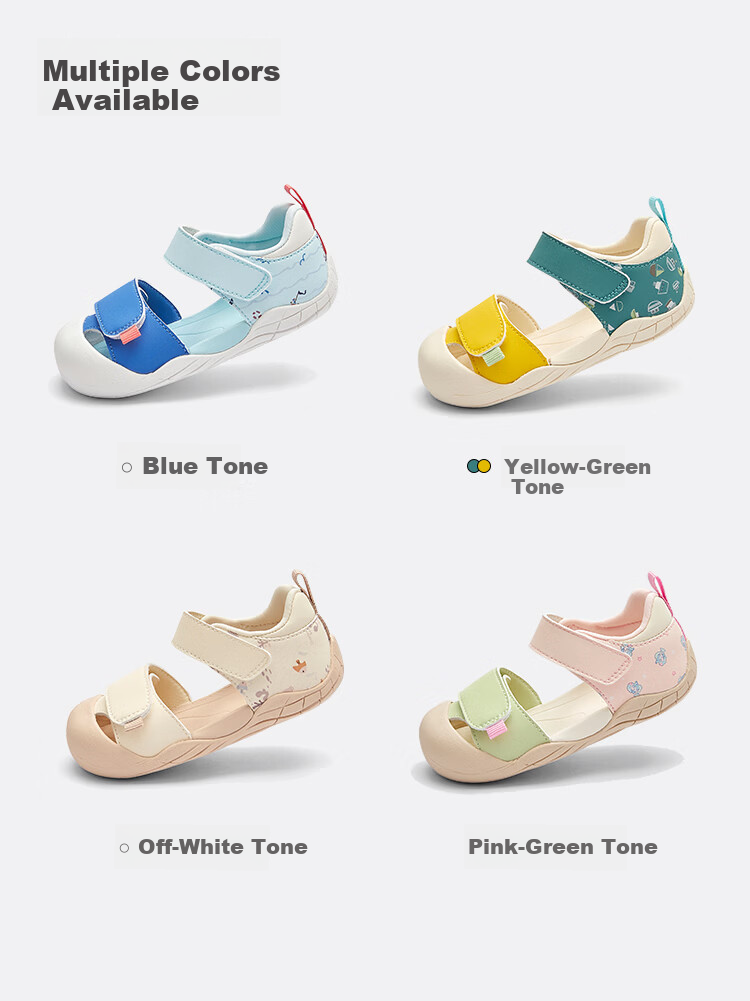 Balabala Kids Steady Shoes Boys Girls Sandals 2026 Summer New Breathable Closed-Toe Walking Shoes Colorblock Non-Slip 12