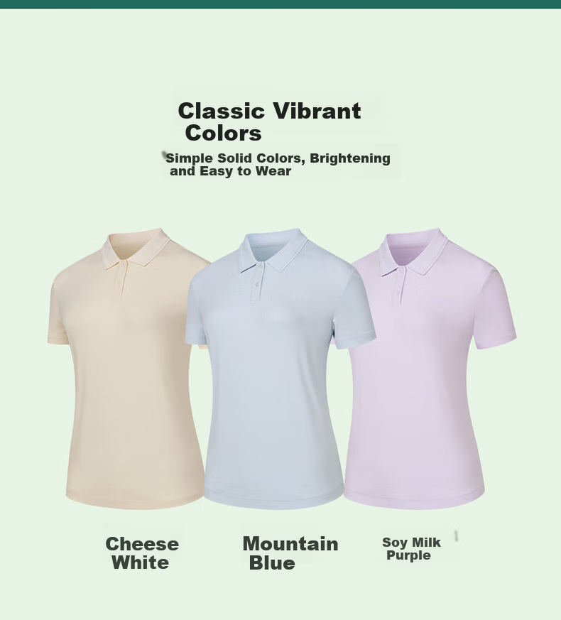 Erke Women's Summer New Ice Cool Polo Shirt Outdoor Sports Casual Breathable Fashion Top 8