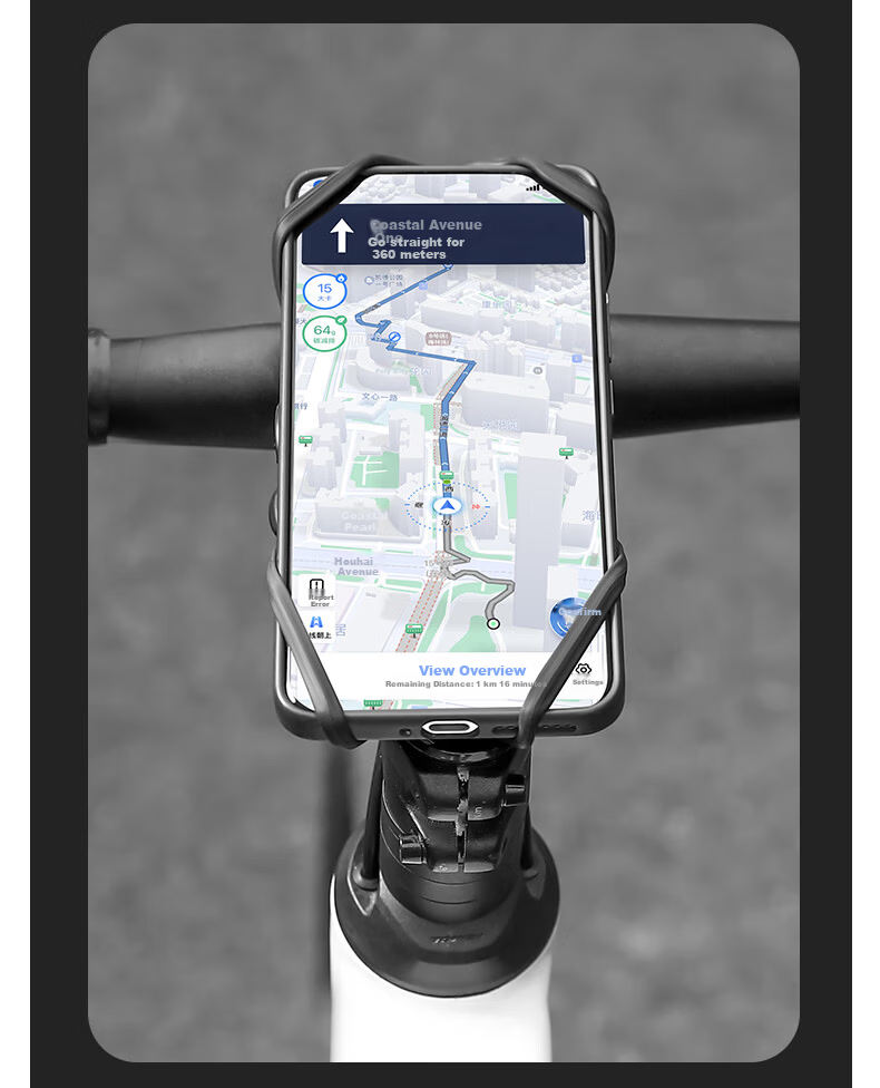 Captain Tas Silicone Phone Holder Cycling Navigation Mount Road Bike Mountain Bike Handlebar Integrated Bracket Strap Gear 14
