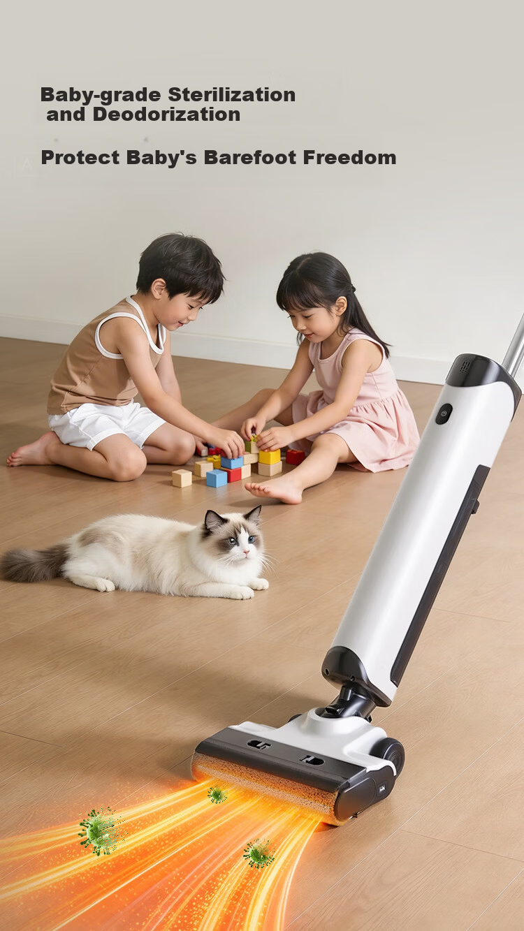JD Jingzao Little Orca Plus Floor Washer 21KPa Suction 100℃ Hot Water Cleaning Wireless 3-in-1 Home Mop Vacuum Self-Cleaning Floor Cleaner Mother's Day Gift for Mom 12
