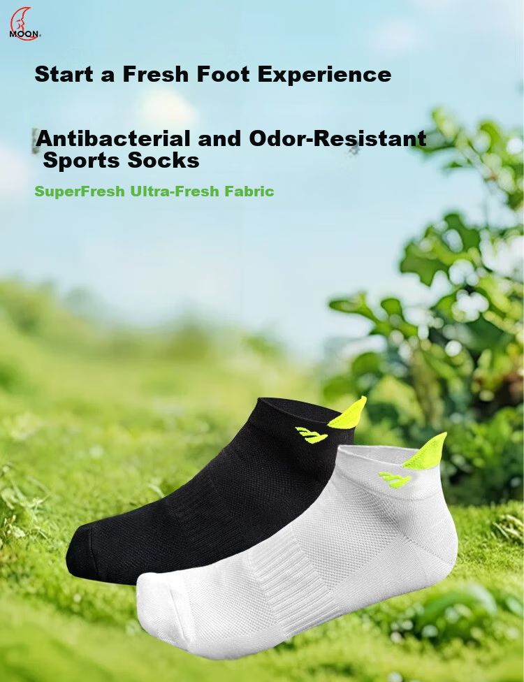 MOON Antibacterial Odor-Resistant Student Socks Sweat-Absorbing Durable Breathable Children's Youth Sports Socks for Ages 12-14, Two Pairs 1