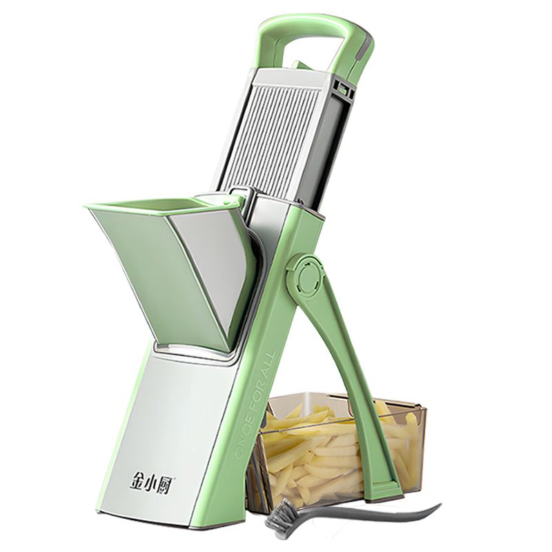Jinxiaochu Multifunctional Vegetable Cutter for Home Use, Dicing And Shredding Machine, Commercial Potato Slicer And Grater - Matcha Gree
