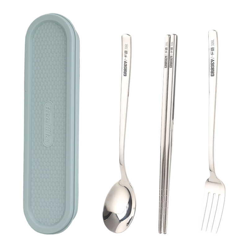 Guangyi Chopsticks, Tableware Set for Students, 316 Stainless Steel Chopsticks And Spoon Set, Portable Cutlery for Office Workers, GY8928